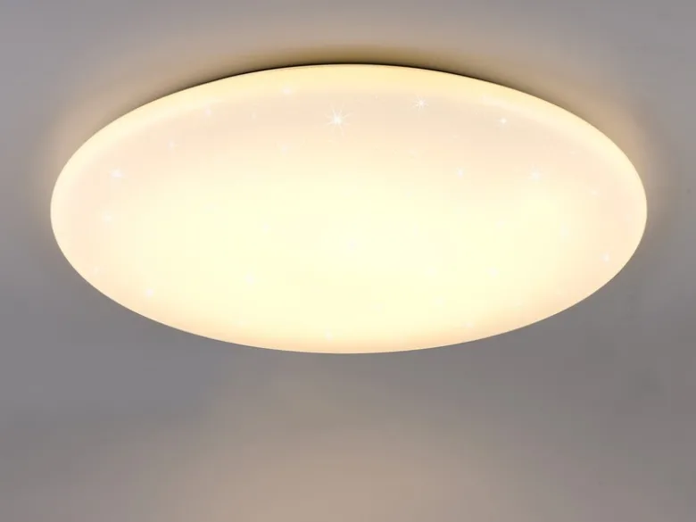 Große LED Deckenleuchte NANDO in Weiß, flach, Lichtfarbe einstellbar, Ø 70cm