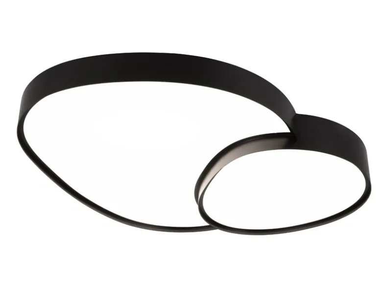 Große LED Deckenleuchte RISE mit Fernbedienung Schwarz, Breite 77cm