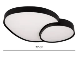 Große LED Deckenleuchte RISE mit Fernbedienung Schwarz, Breite 77cm