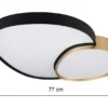 Große LED Deckenleuchte RISE mit Fernbedienung Schwarz Gold, Breite 77cm