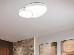Große LED Deckenleuchte RISE mit Fernbedienung Weiß, Breite 77cm