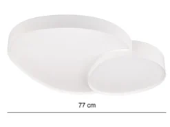 Große LED Deckenleuchte RISE mit Fernbedienung Weiß, Breite 77cm