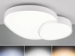Große LED Deckenleuchte RISE mit Fernbedienung Weiß, Breite 77cm