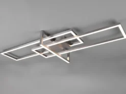Große LED Deckenleuchte SALINAS mit Switch Dimmer Silber matt, Breite 100cm