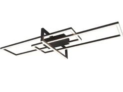 Große LED Deckenleuchte SALINAS mit Switch Dimmer Schwarz, Breite 100cm