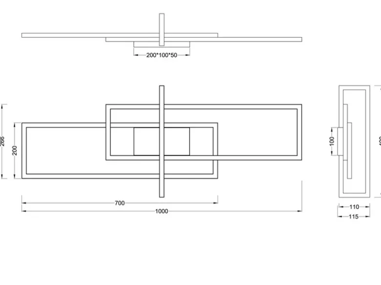 Große LED Deckenleuchte SALINAS mit Switch Dimmer Weiß matt, Breite 100cm
