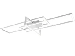 Große LED Deckenleuchte SALINAS mit Switch Dimmer Weiß matt, Breite 100cm
