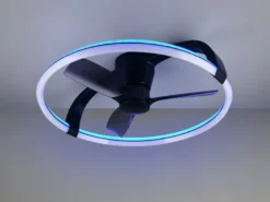 Große LED Deckenleuchte STOCKHOLM mit Ventilator, Fernbedienung & RGBW Ø 73,5cm