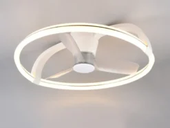 Große LED Deckenleuchte STOCKHOLM mit Ventilator & Fernbedienung Weiß, Ø 73,5cm