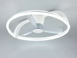 Große LED Deckenleuchte STOCKHOLM mit Ventilator & Fernbedienung Weiß, Ø 73,5cm