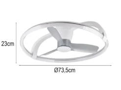Große LED Deckenleuchte STOCKHOLM mit Ventilator & Fernbedienung Weiß, Ø 73,5cm