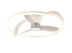 Große LED Deckenleuchte STOCKHOLM mit Ventilator & Fernbedienung Weiß, Ø 73,5cm