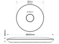 Große LED Deckenleuchte TOKYO flach mit Fernbedienung dimmbar, Ø60cm