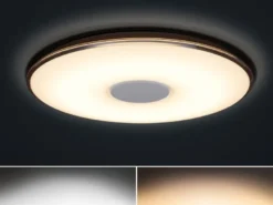 Große LED Deckenleuchte TOKYO flach mit Fernbedienung dimmbar, Ø60cm