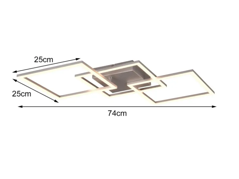Große LED Deckenleuchte TRAIL Weiß schwenkbar, Neutralweiß, Breite 74cm