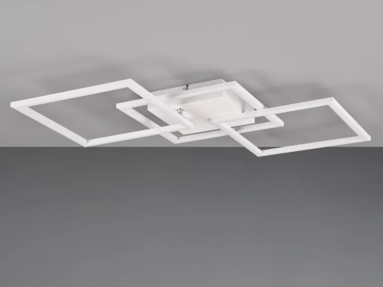 Große LED Deckenleuchte TRAIL Weiß schwenkbar, Neutralweiß, Breite 74cm