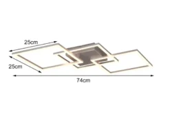 Große LED Deckenleuchte TRAIL Titan schwenkbare Module, Breite 74cm