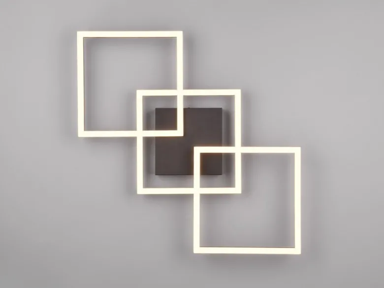 Große LED Deckenleuchte TRAIL Schwarz schwenkbare Module, Breite 74cm