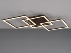 Große LED Deckenleuchte TRAIL Schwarz schwenkbare Module, Breite 74cm