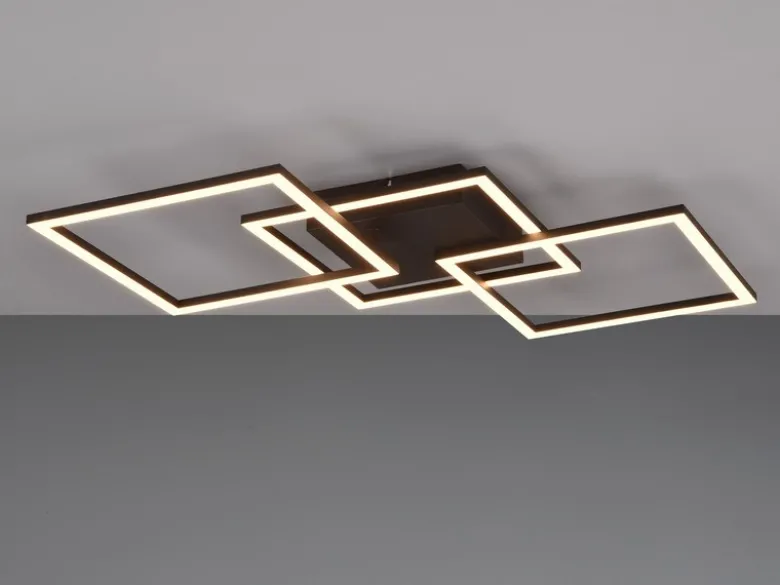 Große LED Deckenleuchte TRAIL Schwarz schwenkbare Module, Breite 74cm