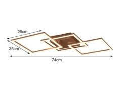 Große LED Deckenleuchte TRAIL Coffee schwenkbare Module, Breite 74cm