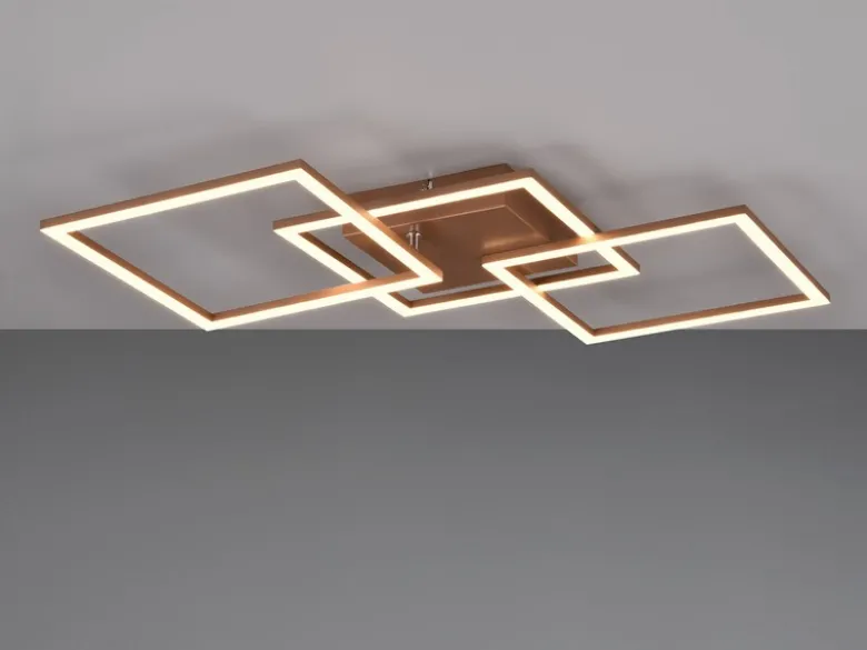 Große LED Deckenleuchte TRAIL Coffee schwenkbare Module, Breite 74cm