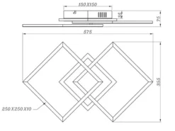 Große LED Deckenleuchte VENIDA eckig Silber, dimmbar, Breite 57cm