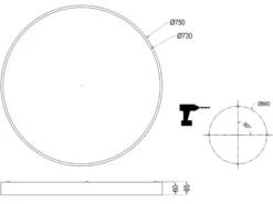 Große LED Deckenleuchte WACO Grau extern dimmbar, hell mit 12.400 Lumen Ø 75cm