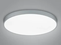 Große LED Deckenleuchte WACO Grau extern dimmbar, hell mit 12.400 Lumen Ø 75cm