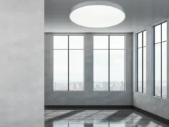 Große LED Deckenleuchte WACO Grau extern dimmbar, hell mit 12.400 Lumen Ø 75cm