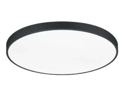 Große LED Deckenleuchte WACO Schwarz extern dimmbar, hell mit 12.400 Lumen Ø75cm