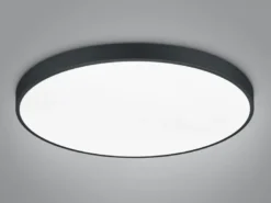 Große LED Deckenleuchte WACO Schwarz extern dimmbar, hell mit 12.400 Lumen Ø75cm