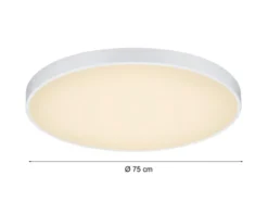 Große LED Deckenleuchte WACO Weiß extern dimmbar, hell mit 12.400 Lumen Ø 75cm