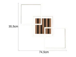 Große LED Deckenleuchte ZARO Schwarz flach quadratisch schwenkbar Breite 74,5cm