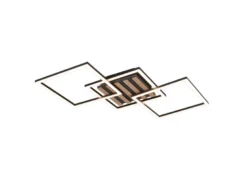 Große LED Deckenleuchte ZARO Schwarz flach quadratisch schwenkbar Breite 74,5cm