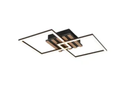 Große LED Deckenleuchte ZARO Schwarz flach quadratisch schwenkbar Breite 59,5cm