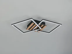 Große LED Deckenleuchte ZARO Schwarz flach quadratisch schwenkbar Breite 59,5cm