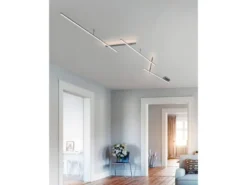 Große LED Deckenschiene INDIRA Silber schwenkbar bis 345cm breit