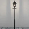 Große LED Mastleuchte aus Aluminium Schwarz, Höhe 260cm