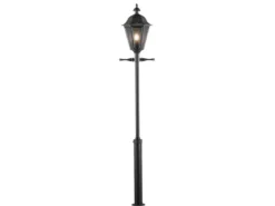 Große LED Mastleuchte aus Aluminium Schwarz, Höhe 260cm