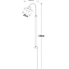 Große LED Mastleuchte aus Aluminium Schwarz, Höhe 240cm