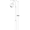 Große LED Mastleuchte VEGA aus Aluminium Schwarz, Höhe 240cm