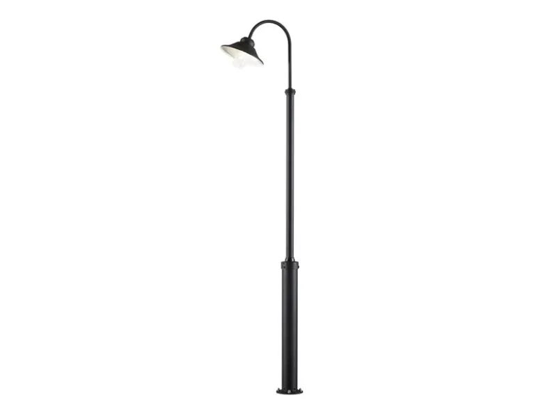 Große LED Mastleuchte VEGA aus Aluminium Schwarz, Höhe 240cm