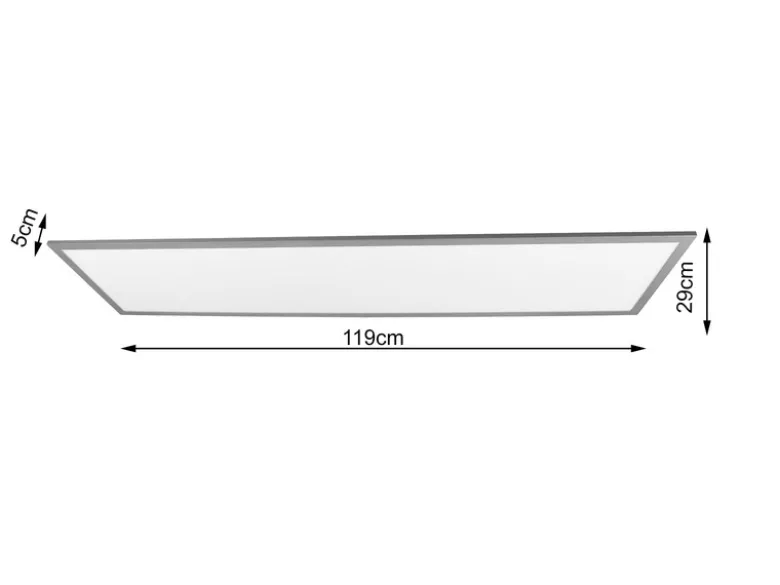 Große LED Panel Deckenleuchte GAMMA mit Fernbedienung, Grau, Breite 119cm