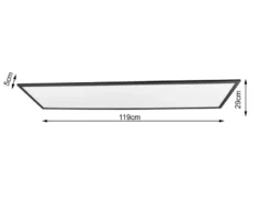 Große LED Panel Deckenleuchte GAMMA mit Fernbedienung, Schwarz, Breite 119cm