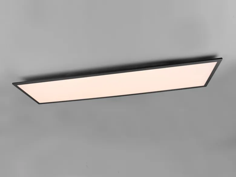 Große LED Panel Deckenleuchte GAMMA mit Fernbedienung, Schwarz, Breite 119cm