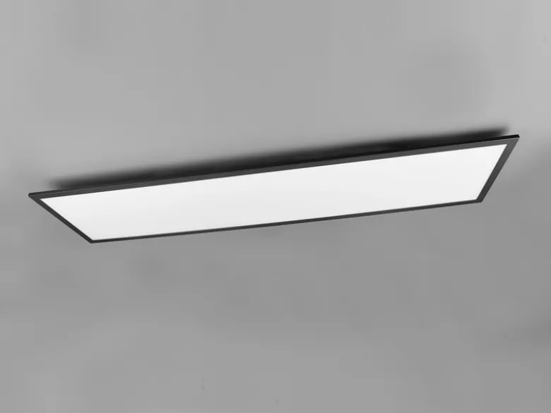 Große LED Panel Deckenleuchte GAMMA mit Fernbedienung, Schwarz, Breite 119cm
