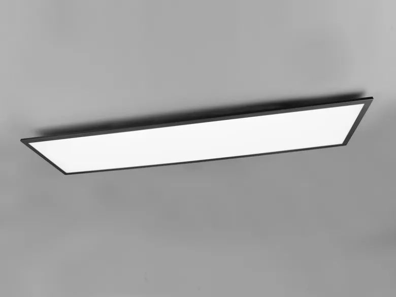 Große LED Panel Deckenleuchte GAMMA mit Fernbedienung, Schwarz, Breite 119cm