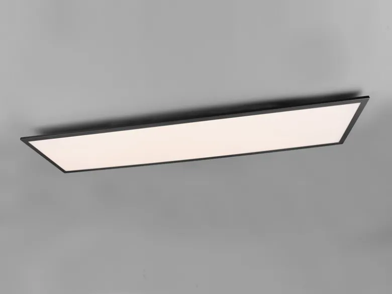 Große LED Panel Deckenleuchte GAMMA mit Fernbedienung, Schwarz, Breite 119cm