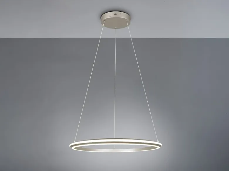 Große LED Pendelleuchte AMADOR Silber, dimmbar & Lichtfarbe einstellbar Ø 75cm